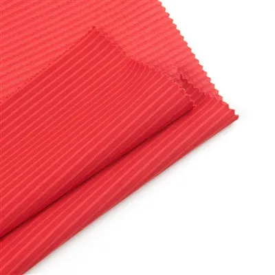 Tissu de crêpe à rayures de couleur en nylon